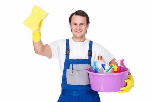 Professional deep cleaning equipment prepared for a property service appointment