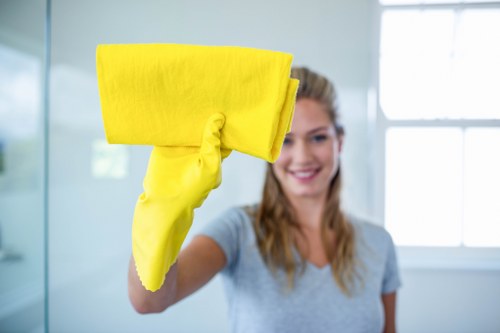 Professional domestic cleaners working in a Kensington flat